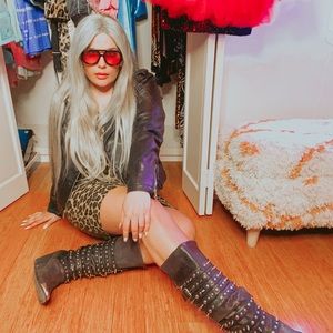 Rare Betsey Johnson Leopard Sweater Dress